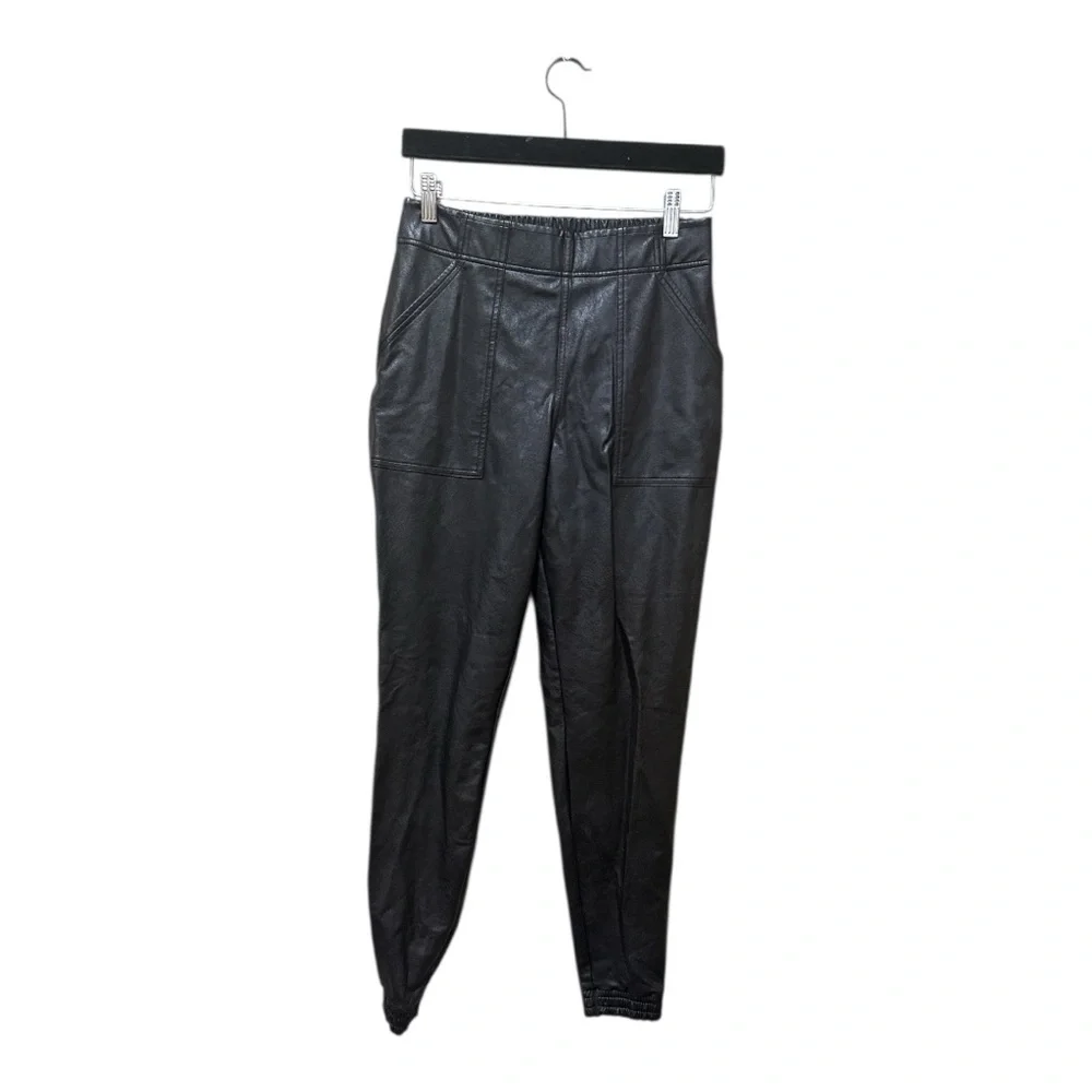 SPANX‎ Black Skinny Pants High-Waisted Faux Leather